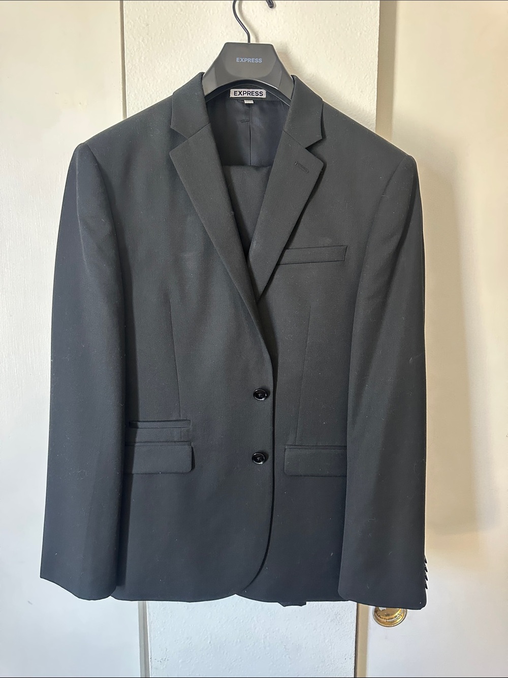 Express Men's Black Two-Button Suit